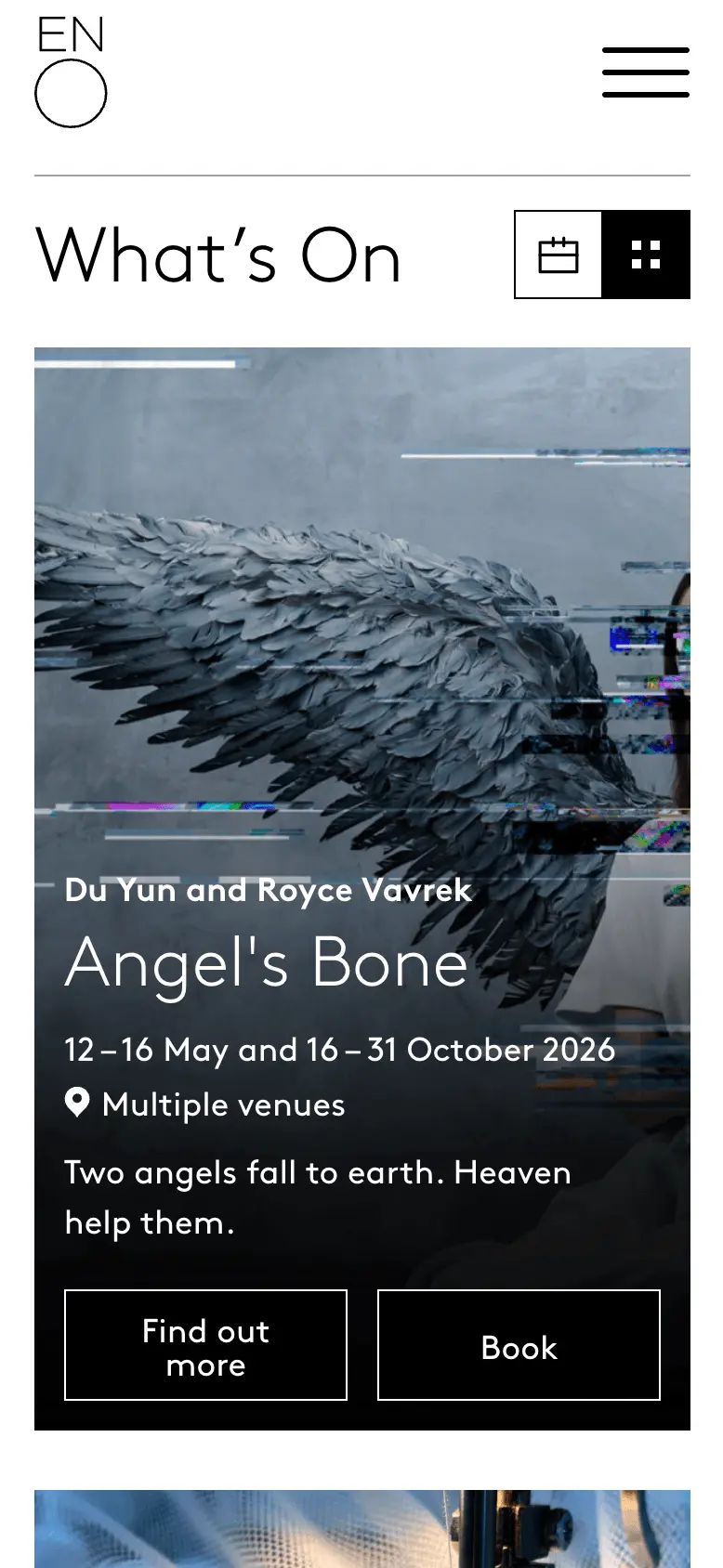 Event listing page for English National Opera