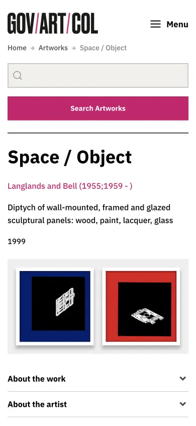 Artwork page for Government Art Collection