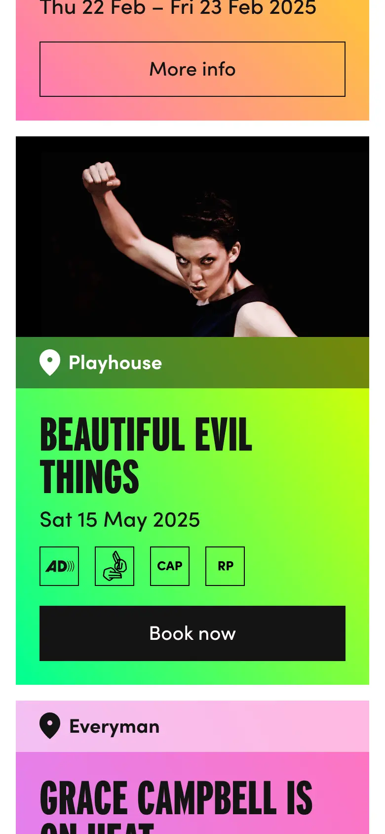Show card and visual identity design for Liverpool Everyman & Playhouse