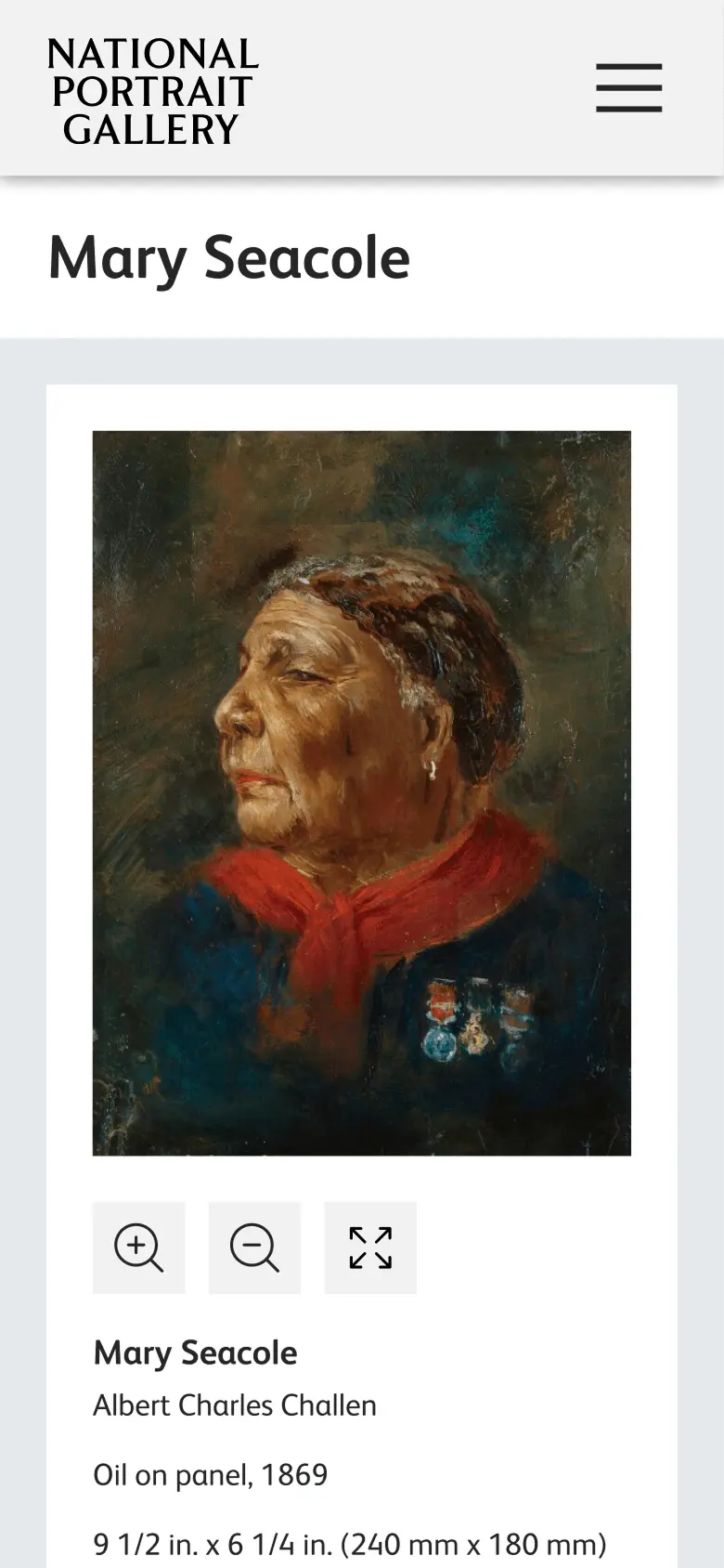Resource page for National Portrait Gallery learning hub project